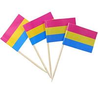 JBCD Lot de 200 décorations pour cupcakes Motif drapeau arc-en-ciel (Pansexuel)