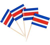 JBCD Lot de 200 mini drapeaux du Costa Rica pour cupcakes