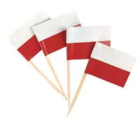JBCD Lot de 200 mini pics à gâteau en forme de drapeau de la Pologne