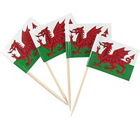 JBCD Lot de 200 pics à cupcakes en forme de drapeau du Pays de Galles