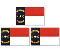 JBCD Lot de 3 autocollants magnétiques en forme de drapeau de la Caroline du Nord - Très résistants - Pour voitures, véhicules, camions - 7,6 x 12,7 cm