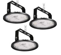 JBdusn UFO Projecteur LED Industriel 100W, 3pcs High Bay Eclairage Atelier avec Support UFO Lampe Atelier 6500K, IP65 Étanche Éclairage de Plafond LED pour Garage Entrepôt Atelier Sous-sol Usine