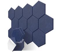 JBER 12 Pack panneaux acoustiques hexagonaux, mousse insonorisante auto-adhésive, 30 X 26 X 1cm panneaux muraux acoustiques haute densité pour studio, bureau à domicile(DarkBlue)