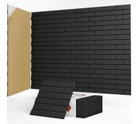 JBER - Lot de 12 panneaux acoustiques autocollants, panneaux insonorisants en brique, panneaux muraux acoustiques haute densité pour studios d'enregistrement, salle de jeux, maison, bureau, 30x30x1cm