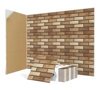 JBER Lot de 12 panneaux acoustiques autocollants - Panneaux insonorisants haute densité pour studios d'enregistrement, salle de jeux, maison, bureau - 30 x 30 x 1 cm - Motif brique