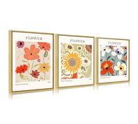 JBER Lot de 3 impressions décoratives bohémiennes, belles images vertes, décoration murale moderne, décoration de salon et de chambre à coucher, encadrée, 30 x 40 cm(CANVAS-13)