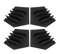 JBER Lot de 4 pièges à basses acoustiques en mousse pour studio - 30,5 x 17,8 x 17,8 cm - Panneaux muraux insonorisants - Finition bloc d'angle pour studios, maison et cinéma