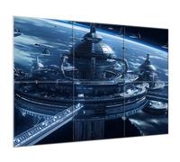 JBER Lot de 6 grands panneaux acoustiques autocollants pour décoration murale, panneaux insonorisants pour studio d'enregistrement, salon, salle de bain, 180 x 120 cm (AstropolisNexus)