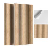 JBER Lot de 6 Panneaux Acoustique Mural, Panneaux Acoustiques Auto-Adhésifs pour Murs, Panneaux Muraux Décoratifs avec Impression Grain de Bois pour, Bureaux, Maison, 60×60×1cm, Chêne Rustique