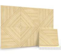 JBER Lot de 6 panneaux acoustiques, autocollants et décoratifs et insonorisants, pour bureau, studio d'enregistrement, salon, chambre à coucher, 180 x 120 cm, bois ciré blanc
