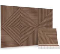 JBER Lot de 6 panneaux acoustiques, autocollants et décoratifs, insonorisants, pour bureau, studio d'enregistrement, salon, chambre à coucher, 180 x 120 cm, teck