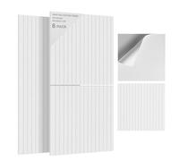 JBER Lot de 6 Panneaux Acoustiques Muraux, Mousse Acoustiques Autocollante pour Murs, Absorption Acoustique, Panneau Mural Decoratif, pour les Studios d'Enregistrement, Bureau, 60×60×1cm, Blanc