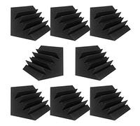 JBER Lot de 8 panneaux muraux en mousse acoustique pour studio - 30,5 x 17,8 x 17,8 cm - Panneaux muraux insonorisants - Finition bloc d'angle pour studios, maison et cinéma