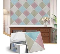 JBER lot de12 Panneaux Acoustique Mural, Panneaux Insonorisants Auto-Adhésifs pour Murs, Panneaux Muraux en Brique Acoustique Décoratifs 3D pour Studio, Maison, Bureaux, 30×30×1cm, Harmonie Pastel