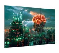 Jber - Panneaux acoustiques d’art, lot de 6, grands tableaux muraux auto-adhésifs pour décoration murale, panneaux insonorisants pour studio d’enregistrement, salon, salle de bain, 180 x 120 cm