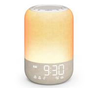 JBER Réveil Lumineux Simulateur d'Aube, Lampe de Reveil, 2 Alarmes, 25 Sons | Lumière de Réveil avec 7 Sonneries, 25 Sons Apaisants, Minuteur de Sommeil, 12 Veilleuses pour Bébés, Adultes et Enfants