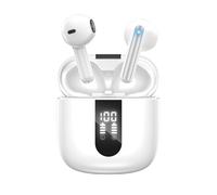 JBES Ecouteurs Bluetooth sans Fil, Écouteurs sans Fil Bluetooth 5.4, 6 Micro ENC Anti Bruit, Basses Puissantes, 60H de Lecture, étanchéité IP5, Oreillette pour iphone Android (Perle)