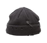 JBIVWW Bonnet Tricoté Unisexe, avec Épingles, Anneau Torique, Vintage, Troué, Couleur Unie, Style Hip Hop, Extensible, avec Manchette, Tête De Mort, Hiver (Color : 2)