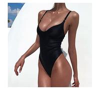 JBIVWW Maillot De Bain Une Pièce, Dos Nu, Sport, pour Femmes, Vêtements De Plage (Color : Schwarz, Size : XL)