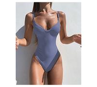 JBIVWW Maillot De Bain Une Pièce, Dos Nu, Sport, pour Femmes, Vêtements De Plage (Color : Sky Blue, Size : S)