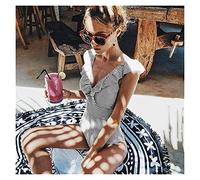 JBIVWW Une Pièce Maillot De Bain Push Up Maillots De Bain Femmes Rayé Imprimé Vintage Maillot De Bain Femme Body Plage Maillot De Bain (Color : 1, Size : S)