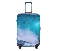 JBJGKHLP Blue Ocean Wave Housse de protection élastique universelle imperméable pour voyage d'affaires vacances, Noir , M, Bagage à main