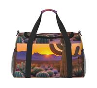 JBJGKHLP Cactus Desert Sunsets Print Sac de voyage polyvalent à main pliable Sac fourre-tout à bandoulière Voyage d'affaires en plein air