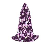 JBJGKHLP Cape à capuche avec imprimé licornes rose unisexe pour cosplay, carnaval, célébrations saisonnières