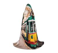 JBJGKHLP Cape à capuche avec motif de tramway de Lisbonne, unisexe, pour cosplay, carnaval, célébrations saisonnières