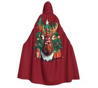 JBJGKHLP Cape à capuche humoristique pour adulte avec imprimé élan pour cosplay, bal masqué, festival, carnaval, événements sur le thème du carnaval