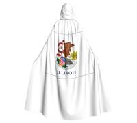 JBJGKHLP Cape à capuche imprimée drapeau de l'Illinois - Unisexe - Costume de vacances - Carnaval - Fête à thème - Décoration de célébrations