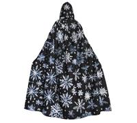 JBJGKHLP Cape à capuche pour adulte avec imprimé bonhomme de neige, étoiles et flocons de neige pour cosplay, bal masqué, festival, carnaval, événements sur le thème du carnaval