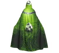 JBJGKHLP Cape à capuche pour adulte avec imprimé herbe verte pour cosplay, bal masqué, festival, carnaval, événements sur le thème du carnaval