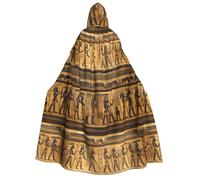 JBJGKHLP Cape à capuche pour adulte avec imprimé hiéroglyphes égyptiens pour cosplay, bal masqué, festival, carnaval, événements sur le thème du carnaval