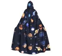 JBJGKHLP Cape à capuche pour adulte avec imprimé planètes, étoiles et voie lactée pour cosplay, bal masqué, festival, carnaval, événements sur le thème du carnaval