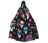 JBJGKHLP Cape à capuche pour adulte avec imprimé Sugar And Skulls pour cosplay, bal masqué, festival, carnaval, événements sur le thème du carnaval