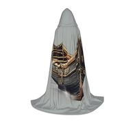 JBJGKHLP Cape à capuche unisexe avec imprimé bateau viking pour carnaval, Halloween, cosplay, Noël