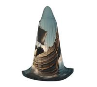 JBJGKHLP Cape à capuche unisexe avec imprimé bateau viking pour carnaval, Halloween, cosplay, Noël