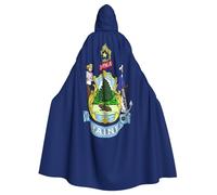 JBJGKHLP Cape à capuche unisexe avec imprimé drapeau de l'État du Maine - Costume de vacances - Carnaval - Fête à thème - Décoration de célébrations