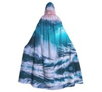 JBJGKHLP Cape à capuche unisexe avec imprimé vagues de l'océan bleu