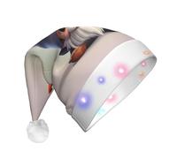 JBJGKHLP Chapeau de nain mignon imprimé pour adulte - Chapeau de Noël LED - Accessoire de fête