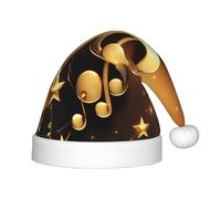 JBJGKHLP Chapeau de Noël avec note de musique dorée avec étoile brillante tombée, chapeau de Père Noël pour les fêtes de fin d'année, célébrations