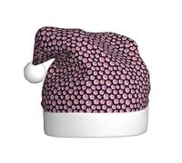 JBJGKHLP Chapeau de Noël imprimé à pois roses pour homme et femme pour fête, Nouvel An, célébrations festives