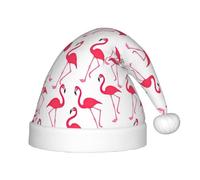 JBJGKHLP Chapeau de Noël imprimé flamant rose pour enfants avec bonnet de Père Noël pour fêtes de fin d'année, célébrations
