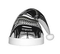 JBJGKHLP Chapeau de Noël noir avec imprimé Tour Eiffel de Paris pour enfants Convient pour les fêtes de fin d'année