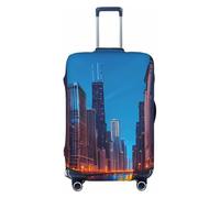 JBJGKHLP Chicago Night Print Housse de protection élastique universelle imperméable pour voyage d'affaires vacances, Noir , XL, Bagage à main