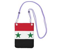 JBJGKHLP Drapeau de la République arabe syrienne imprimé mode léger mince téléphone sac bandoulière résistant à l'eau Voyage extérieur, violet, Taille unique