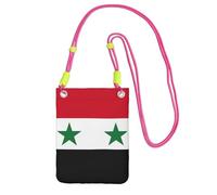 JBJGKHLP Drapeau de la République arabe syrienne imprimé mode léger mince téléphone sac bandoulière résistant à l'eau Voyage extérieur, Fuchsia, Taille unique