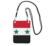 JBJGKHLP Drapeau de la République arabe syrienne imprimé mode léger mince téléphone sac bandoulière résistant à l'eau Voyage extérieur, Noir , Taille unique