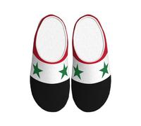 JBJGKHLP Drapeau de la République arabe syrienne Imprimer Chaussons lavables Tongs unisexes avec semelle TPR Chaussures d'hôtel mignonnes pour les invités